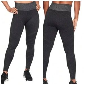 Athleta Twilight Gray Black Sparkly Leggings Size Medium